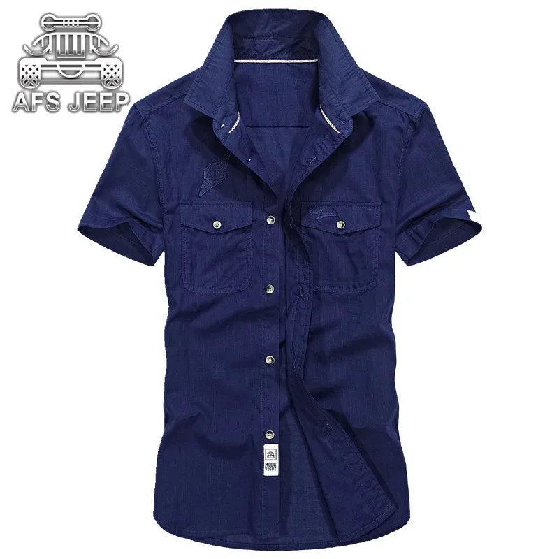 Бренд AFS JEEP Blusas Mujer, новинка, Мужская одежда, летние рубашки с коротким рукавом, мягкая, не мнется, импортная одежда