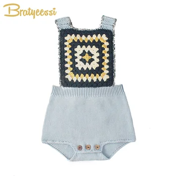 

New Knitted Baby Rompers for Girls Boys Spring Autumn Infant Overalls Sleeveless Pattern Kids Jumpsuit Toddler Baby Clothes