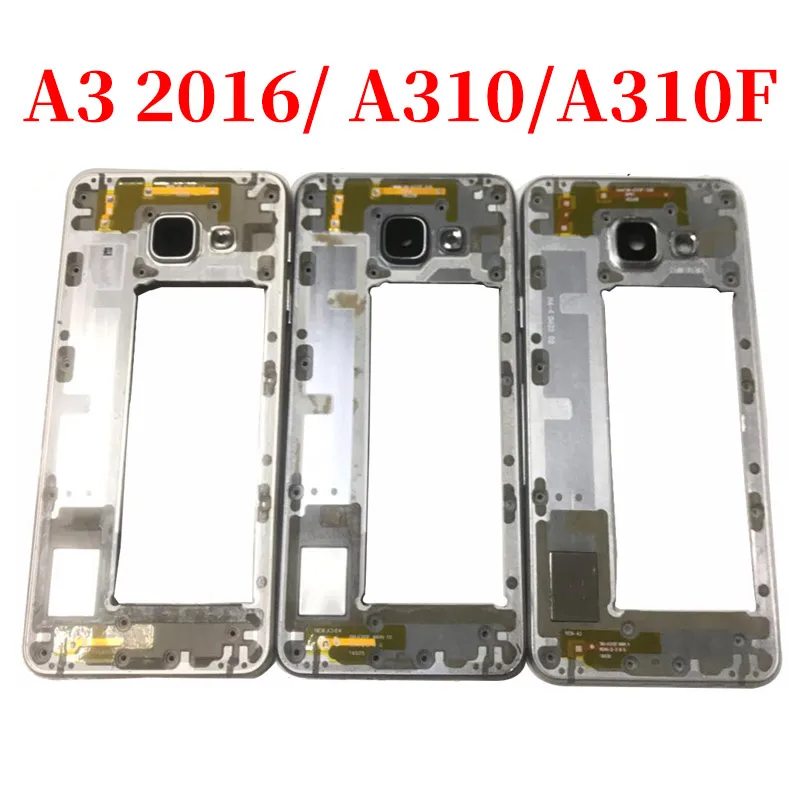 A310 A510 A710 для samsung A3 A5 A7 A310F A510F A710F средняя передняя рамка Корпус ЖК-шасси с объективом камеры