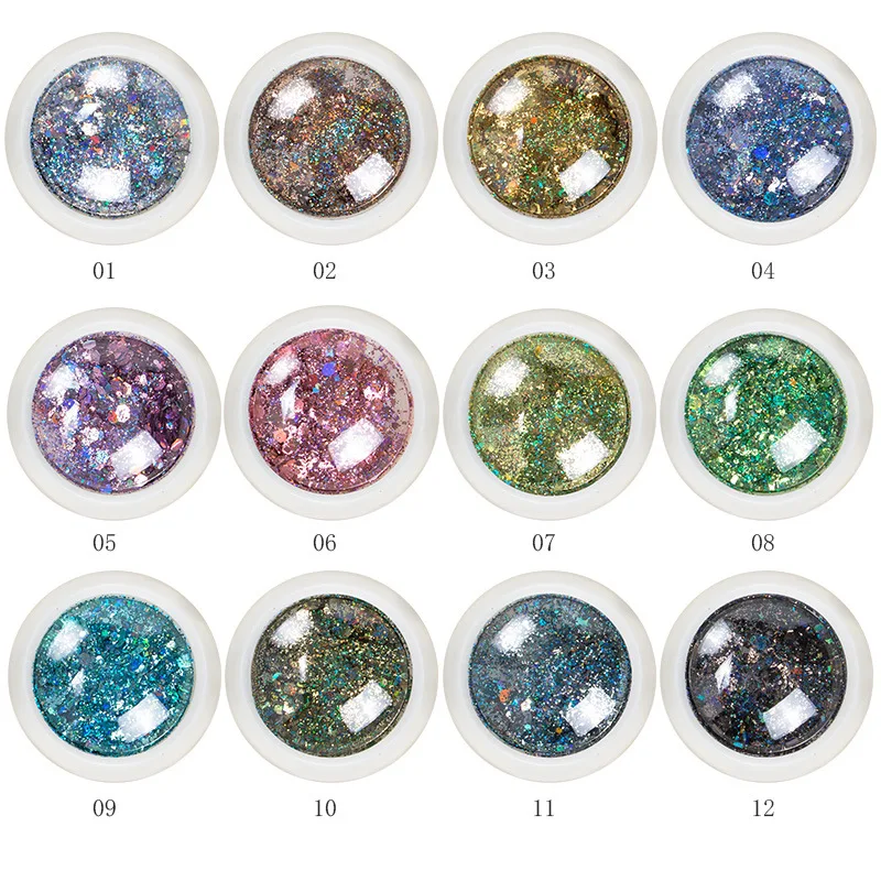 Decoração para Unha Garrafas Paillette Mista Unha Art Glitter Lantejoulas Ultra-fino Flake Pigmento Dicas Manicure Polonês 12 18 Adesivos e decalques