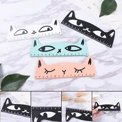 15 см деревянная линейка Карамельный цвет Cat Измерение Прямые Линейка инструментов студенты подарок офис Shool канцелярские Размеры: прибл