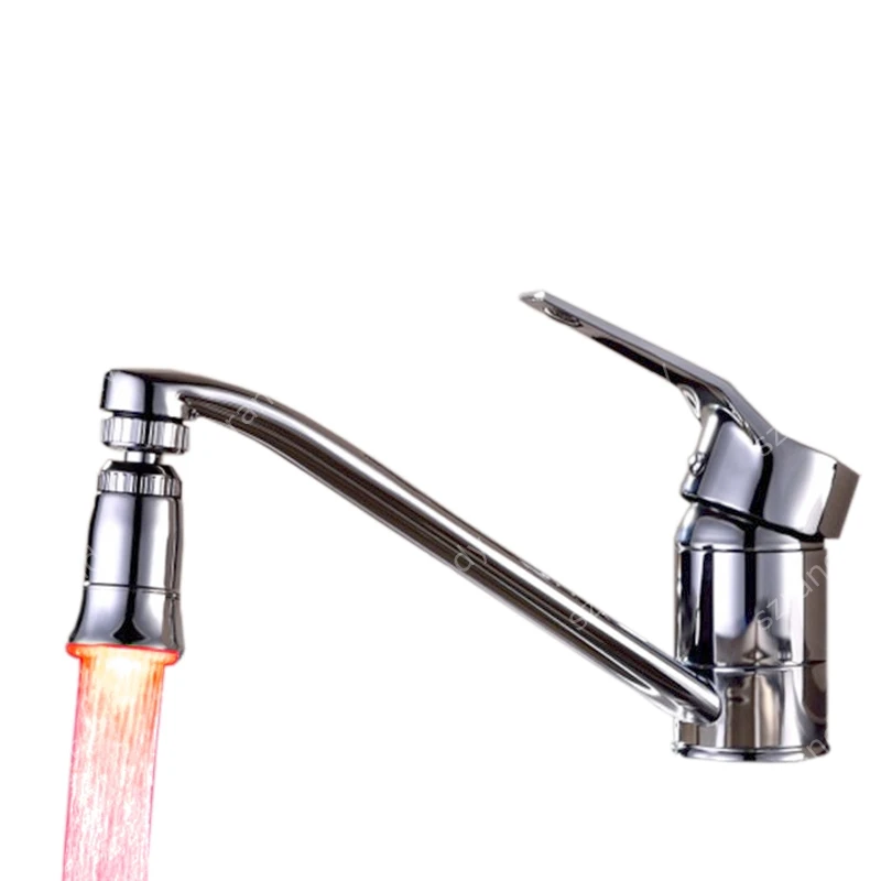 Mini Tap Nozzle Led Faucet Water Stream Faucet Aerator Red Brass