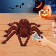Realistic Scary Creepy Remote Control Infrared RC Plush Spider Halloween Toy