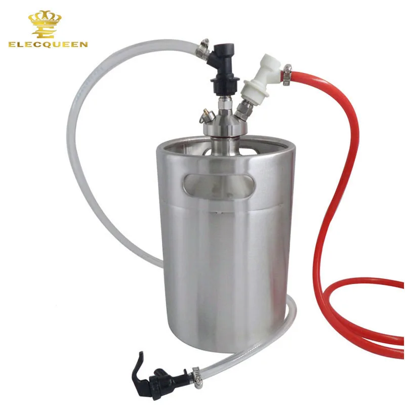 Stainless Steel Beer Growler Keg with Picnic Tap and Mini Keg Tap