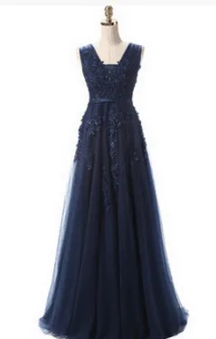 Navy blue Темно-синие платья для подружки невесты с шлейфом Кружева Вышивка бисером спинки V шеи Дешевые выпускное праздничное платье на заказ сделано Robe De Soiree - Цвет: Navy blue
