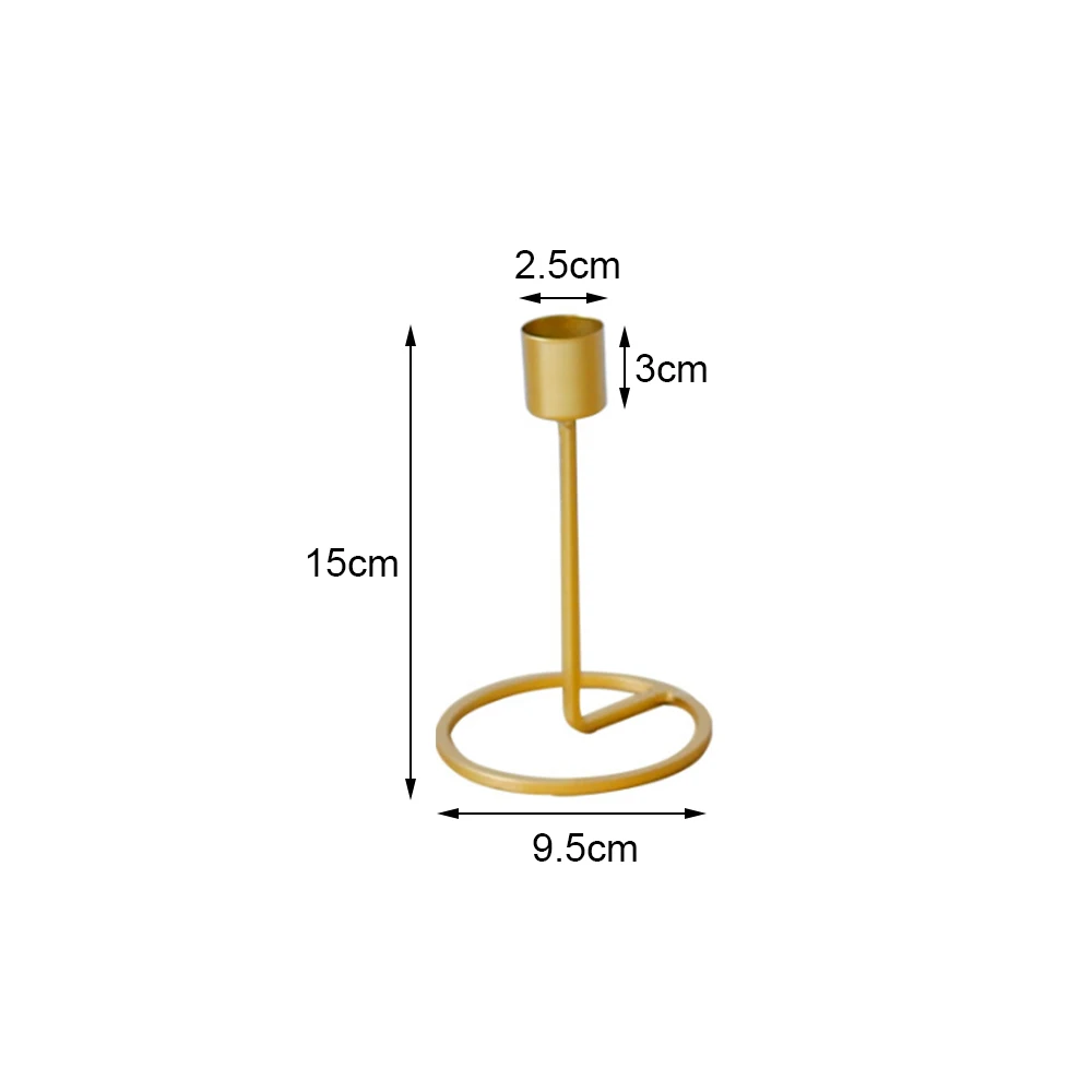 Золотой подсвечник с одной головкой, железный 3D геометрический подсвечник, романтический настольный декор, креативное украшение для дома, свадьбы - Цвет: S
