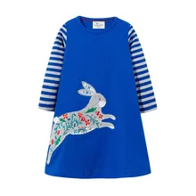 Платье с длинными рукавами; Повседневная хлопковая одежда в полоску для маленьких девочек; сезон весна-осень-зима; детская одежда для девочек; детское платье с героями мультфильмов