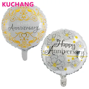 

50pcs/lot 18 inch Happy Anniversary Foil Balloons Helium Globos Wedding Anniversary Love Valentines Party Decoration Supplies