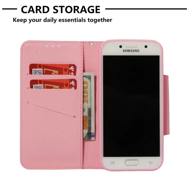 Чехол Wekays для samsung A5 с милым мультяшным рисунком, кожаный флип-чехол, чехол для samsung Galaxy A5 A520 A520F SM-A520F, чехол