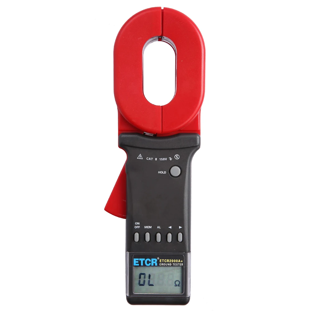 

ETCR2000A+ Clamp-On Digital Clamp On Ground Earth Resistance Tester Meter 0.01-200 ohm 99 Sets Stored Data With Alarm Function