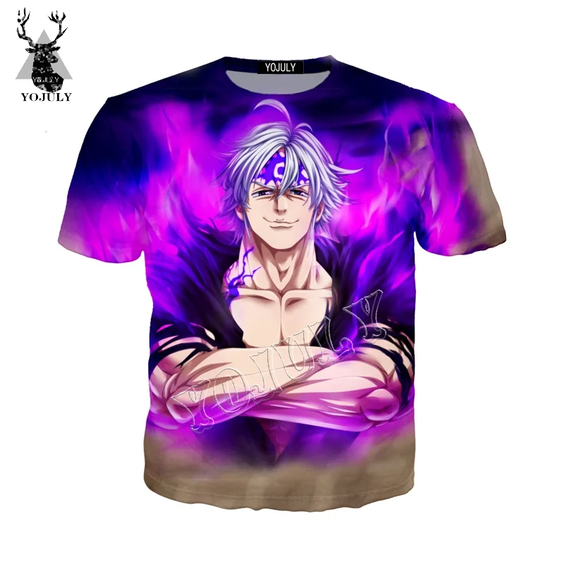 YOJULY The Seven Deadly Sins Meliodas аниме 3D Принт футболки летняя повседневная футболка унисекс Мужская/женская одежда с короткими рукавами Y30