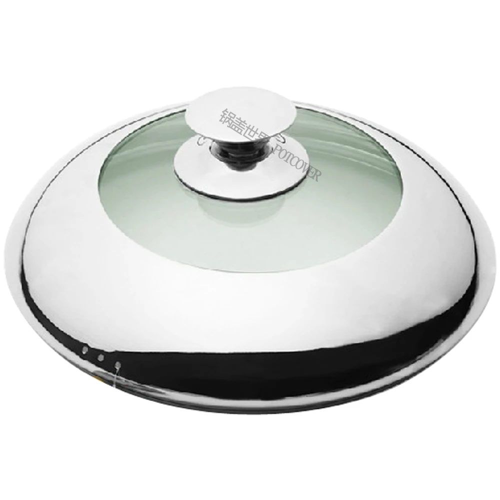

Frying soup steamer stainless steel glass pot lid visual pan heightening vertical arch round chef non stick cover kitchen tool