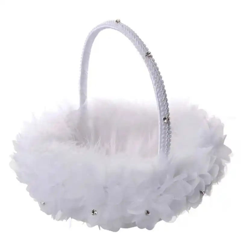 rattan flower girl basket