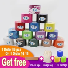 5 см х 5 м кинезиологическая Лента Хлопок терапия мышечная лента водостойкая повязка Футбол открытый плавание Рыбалка Спортивная безопасная спортивная лента