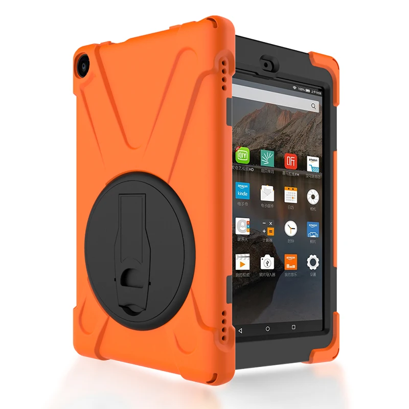 Ударопрочный детский безопасный силиконовый чехол с подставкой для Amazon Kindle Fire HD 8