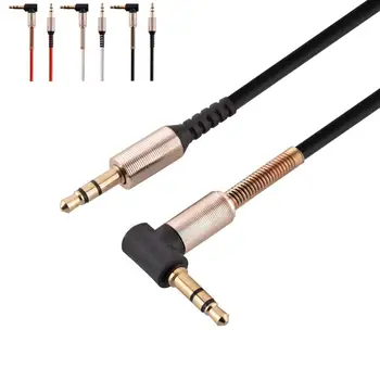 

500pcs 1m 3.5mm Aux Cable Jack Gold Plated 90 Degree Right Angle Audio cable Accessory Bundles for iphone headphone Mp3 mp4 Pc