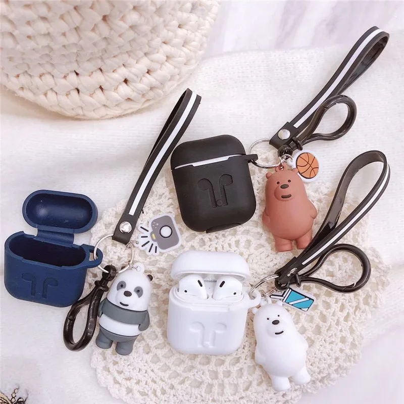 

Cute animals decorations Wireless Bluetooth Headset Cover forApple AirPods Silicone Charging Headphone Case Earphone Accessories