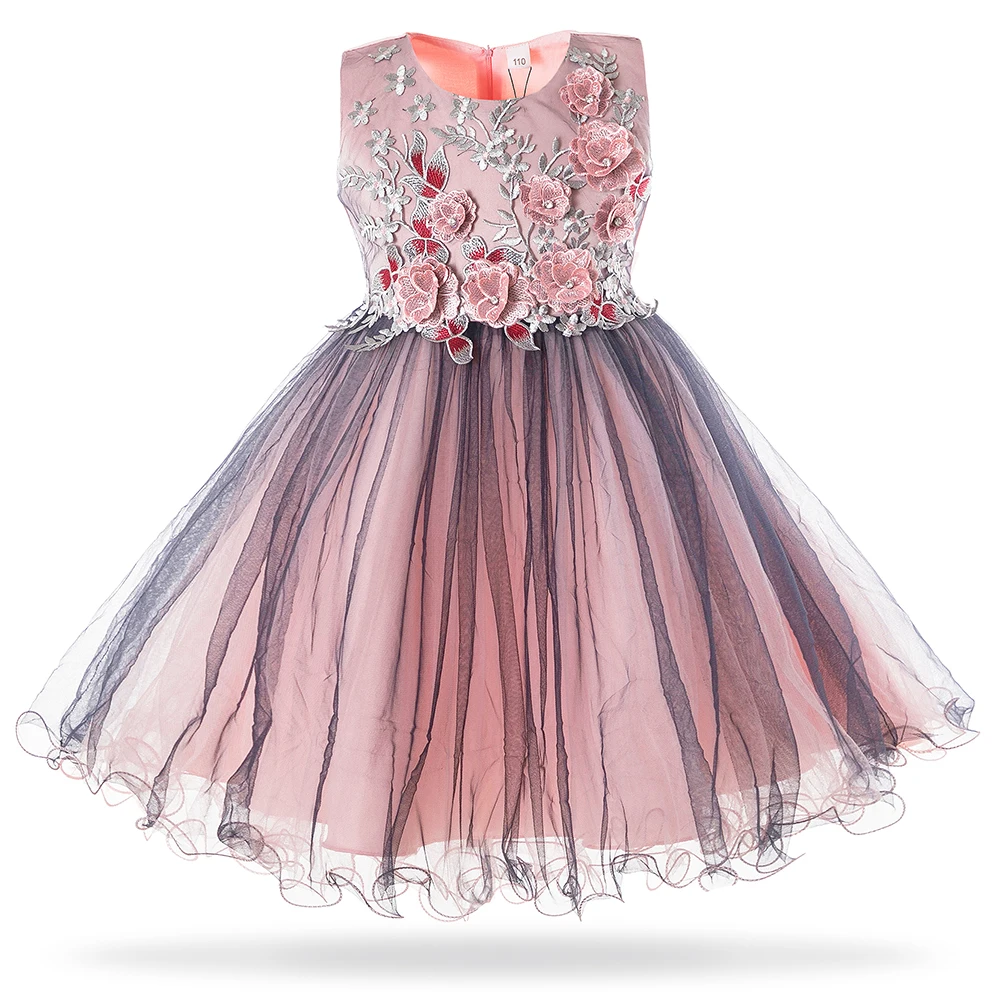 Mottelee/ г., новое Сетчатое платье принцессы для девочек платья для девочек на свадьбу, день рождения, Вечернее бальное платье для детей от 3 до 10 лет