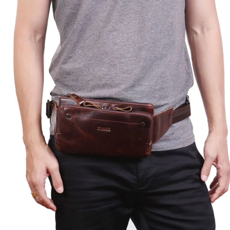 Мужская поясная сумка из натуральной кожи с масляным воском, поясная сумка, сумка для телефона, сумка для путешествий, Мужская поясная сумка, сумка на плечо, нагрудная сумка
