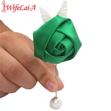 Wifelai-зеленая Роза цветы с жемчугом невесты Свадебная лента корсаж для невесты жениха много цветов XH0069