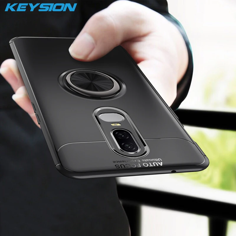 KEYSION роскошный кольцевой держатель для Oneplus 6 Магнитная автомобильная подставка