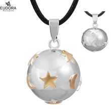 Estrella Luna de Impresión Bebé Embarazo Carillón Ángel Llamante Bola Muscial Sonido Eudora Armonía Bola Colgante de Collar de La Joyería Para El Embarazo