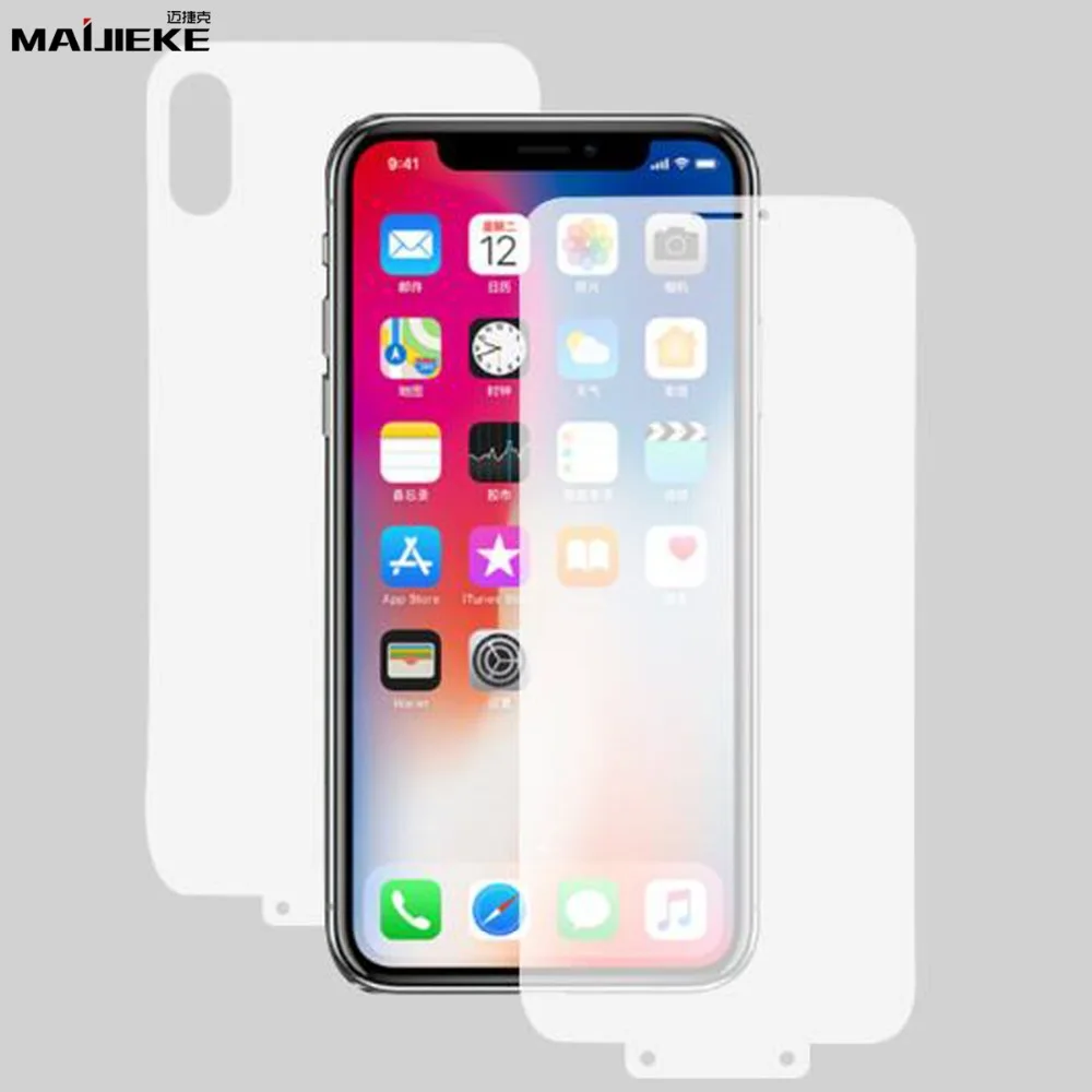 

MAIJIEKE New Nano Front Back Film for iPhone X XS MAX XR Hydrogel Full Coverage Protective Film for iPhone 7 8 Plus TPU Film