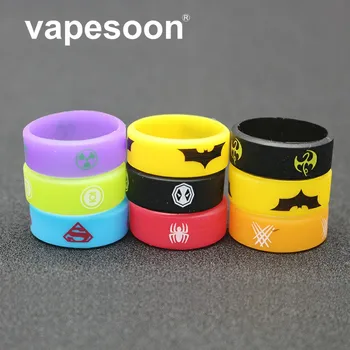 

100pcs Punisher Superman Silicone Vape Band Ring Non Slip Rubber Band for Diameter 25-30mm Atomizer Vaporizer Mechanical Mod Kit