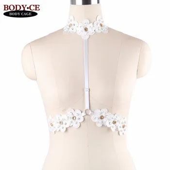 

2018 Hot Womens Body Harness Belt Elastic Strappy Crop Tops Bustier Bondage Lingerie Fetish Club Party Dance Festival Rave Wear
