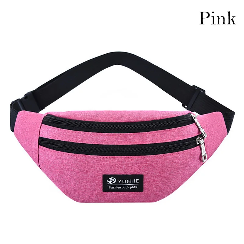 LITTHING Женская Мужская сумка-пояс Повседневная Функциональная сумка на пояс для телефона T201 серая Черная женская сумка на пояс Брезентовая набедренная сумка - Цвет: pink B