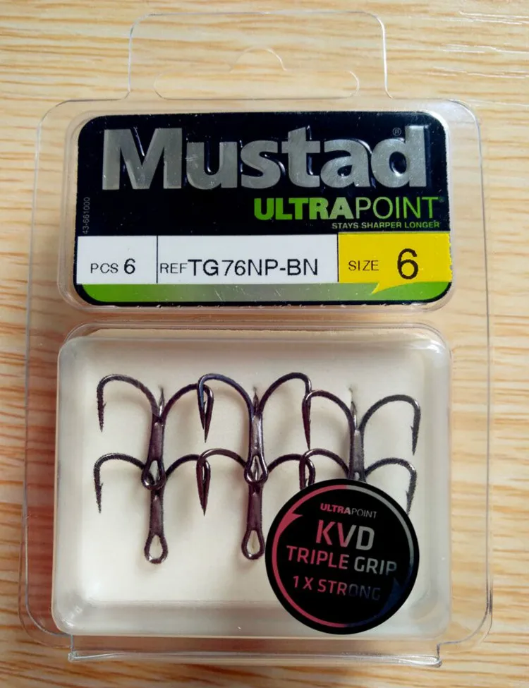 Mustad тройные Крючки TG76NP-BN KVD крючки сильные острые колючие крючки Mustad Крючки из высокоуглеродистой стали спички Кривошип VIB Рыбалка pesca