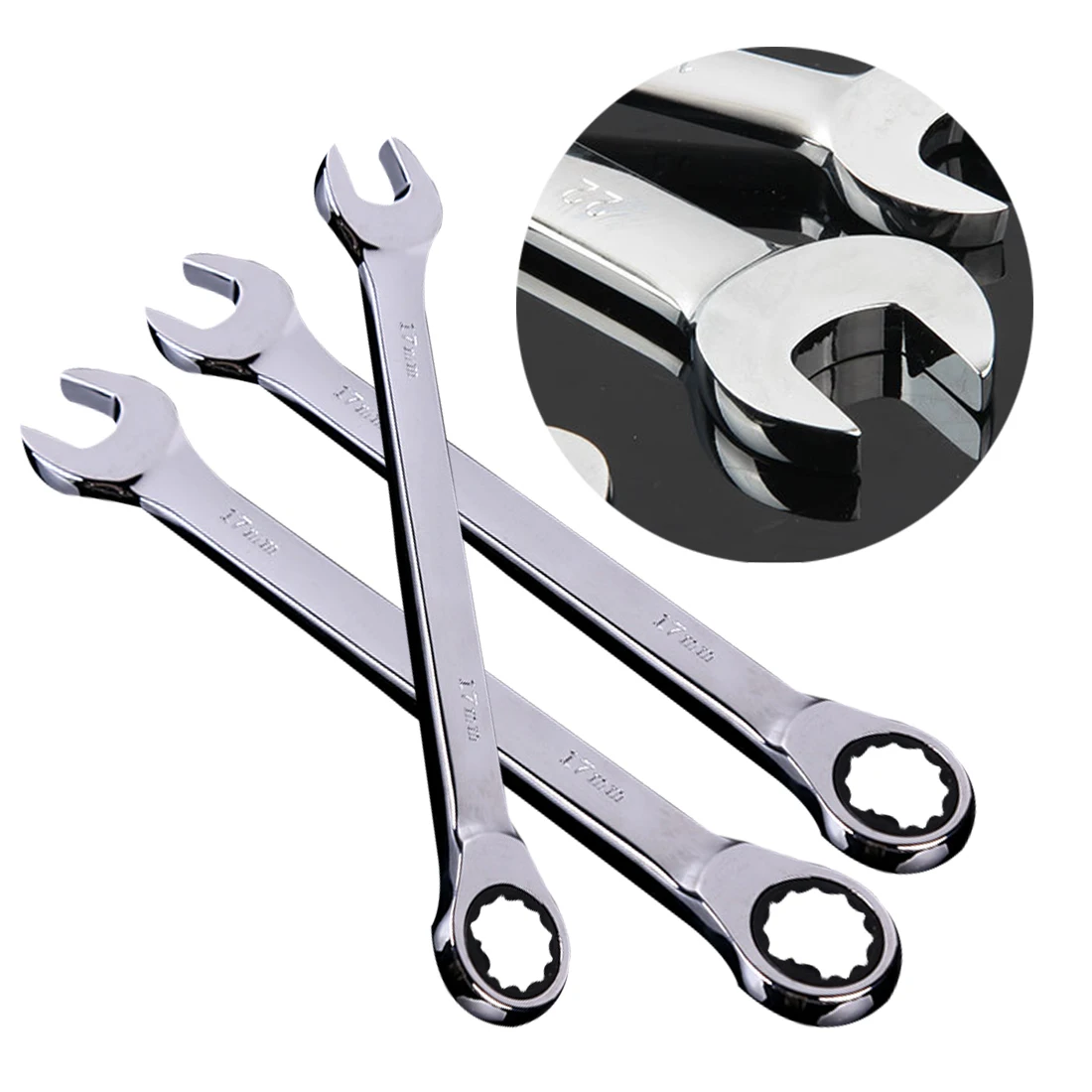 11mm 19mm Chrome Vanadium Steel Reversible Ratchet Wrench Ratcheting