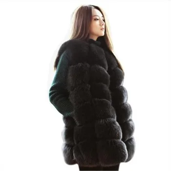

2019 Faux Fur Fur Coat Winter Women imitation Fox Fur Vest Coat Jackets Fashion Manteaux Femme Hiver S-7XL