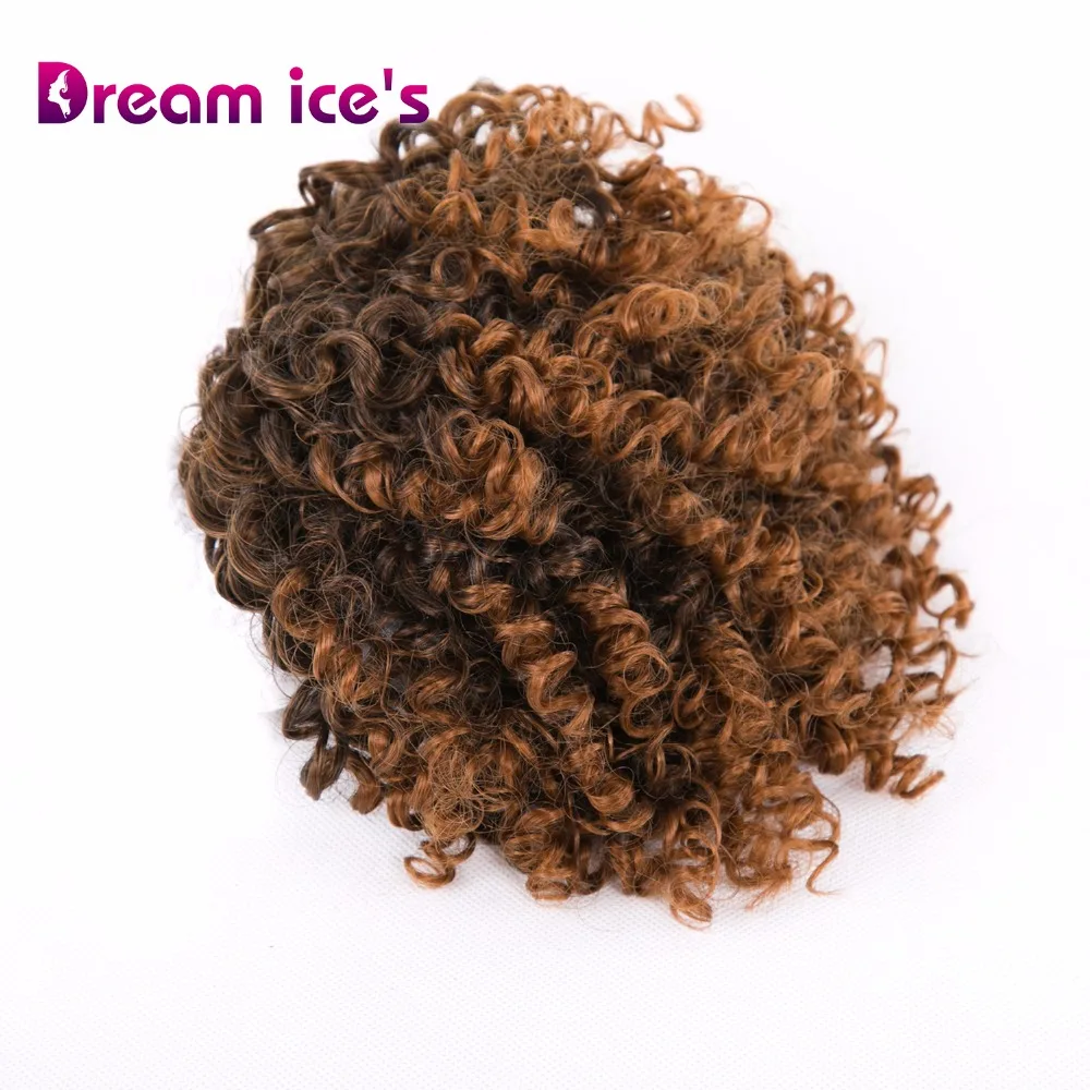 Dream ice's synthetic fake kinky curly drawstring ponytail wig hair extension high puff hair bun chignon hair piece