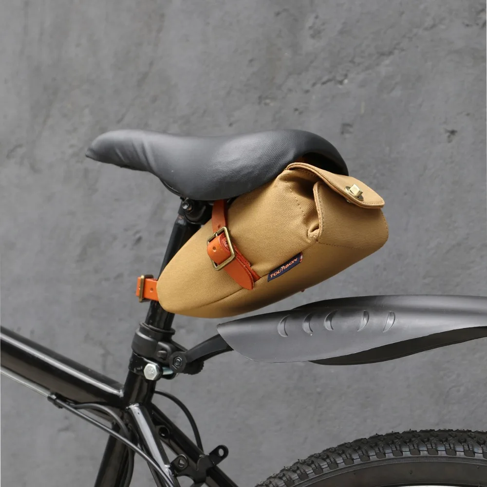 Tourbon наружная винтажная хаки велосипедная подседельная сумка для велосипедного телефона чехол для ключей воск холст водоотталкивающий Велоспорт Аксессуары