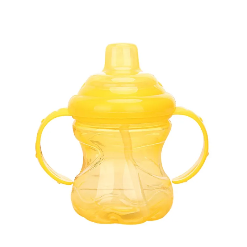 

260m Gourd-shaped Baby Duckbill Cup Baby Learning Cup Straw Water Bottle Pure Color Water Bottle Handle Strap Drinking Kettle