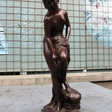 USPS в США S3395 1" Западное Изобразительное Искусство Бронза Медь База Мрамора обнаженная belle баня скульптура статуя