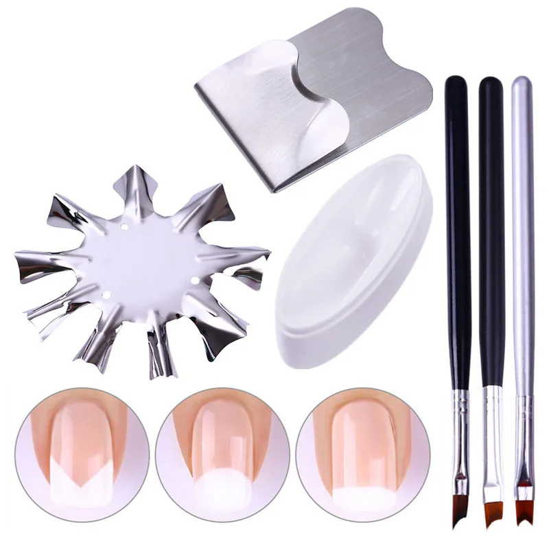 

1 Pc Easy French Line Edge Cutter Stencil Trimmer Multi-size French Nail Brush Nail Art French Styling Design Tool
