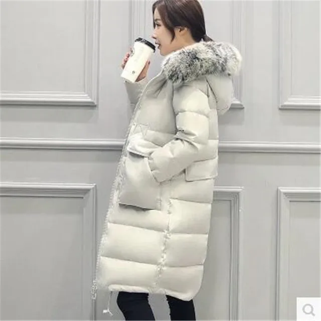 Одежда Для женщин одноцветное пальто зимняя куртка Для женщин белая утка Подпушка зима пуховик толстые свободные хан издание Зимняя одежда bn1635