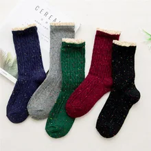 1 пара, модные женские носки, хлопок, кашемир, толстые, зимние, теплые, мягкие, одноцветные, повседневные, спортивные носки, Рождество, новое поступление