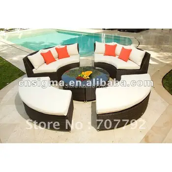 

All-Weather round wicker rattan outdoor set