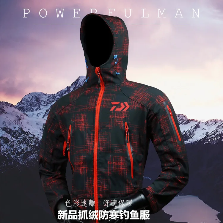 

2017 DAIWA NEW Fishing Autumn And Winter clothes Plus velvet coat DAIWAS Keep warm Mountaineering outdoors DAWA Free shipping