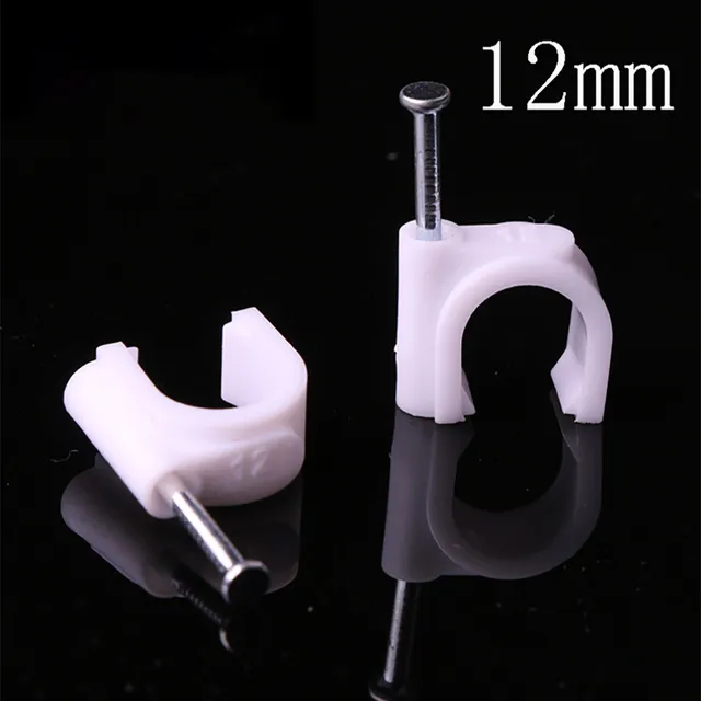 100pcs 12mm Circle C Shaped High Carbon Steel Nails Cable clips Wire