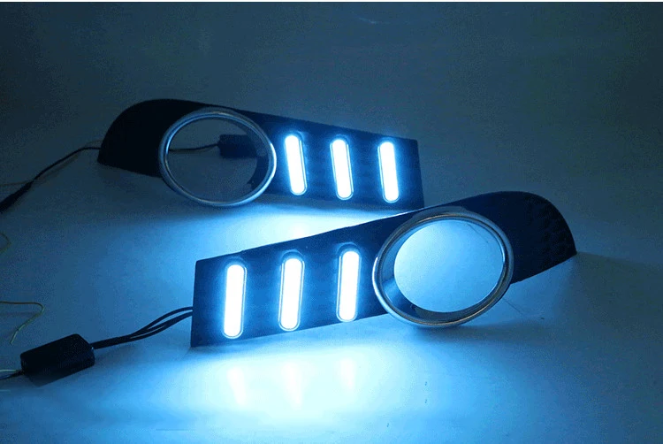 

eOsuns led drl daytime running light for Chevrolet Aveo 2008-2010 with Dynamic moving yellow turn signal and blue night light