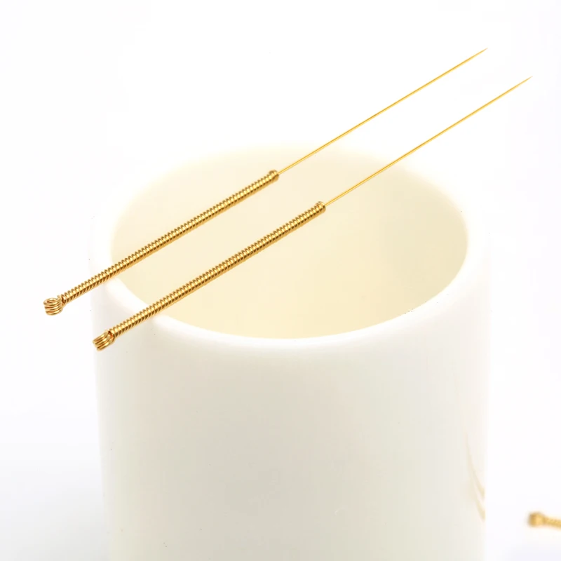 Sterile acupuncture point needles full gold plated, full gilded, single