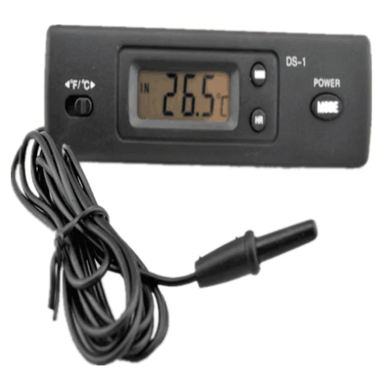 Цифровой домашний/уличный DS-1 термометр для автомобиля, автоматический ЖК-дисплей, часы для автомобиля, термометр для аквариума, скидка 30