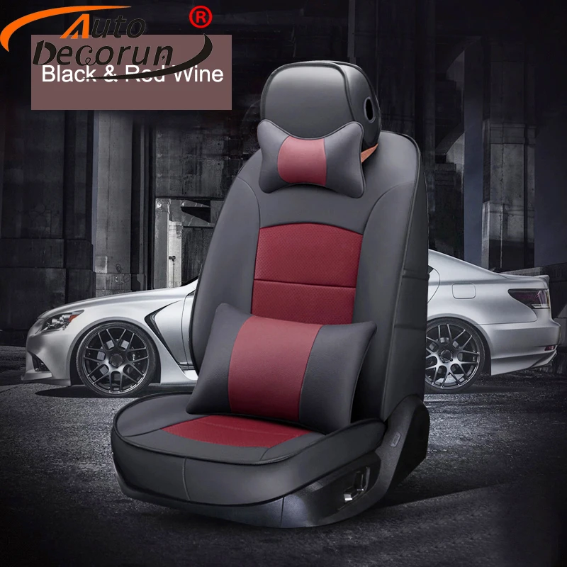 AutoDecorun 17PCS/Set Perforated Cowhide Seat Covers for Chevrolet