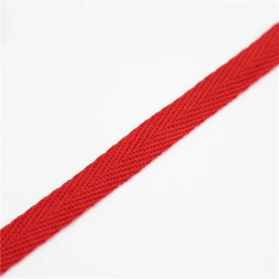 10 мм цветная саржевая хлопчатобумажная тесьма лента для обертывания одежды или DIY аксессуары для шнурков 50 ярдов = 42 метра - Цвет: red