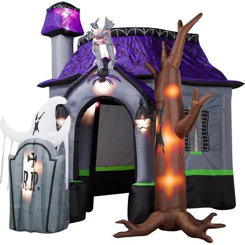 10ft customized new style halloween inflatable haunted house with led lights for decorationchina