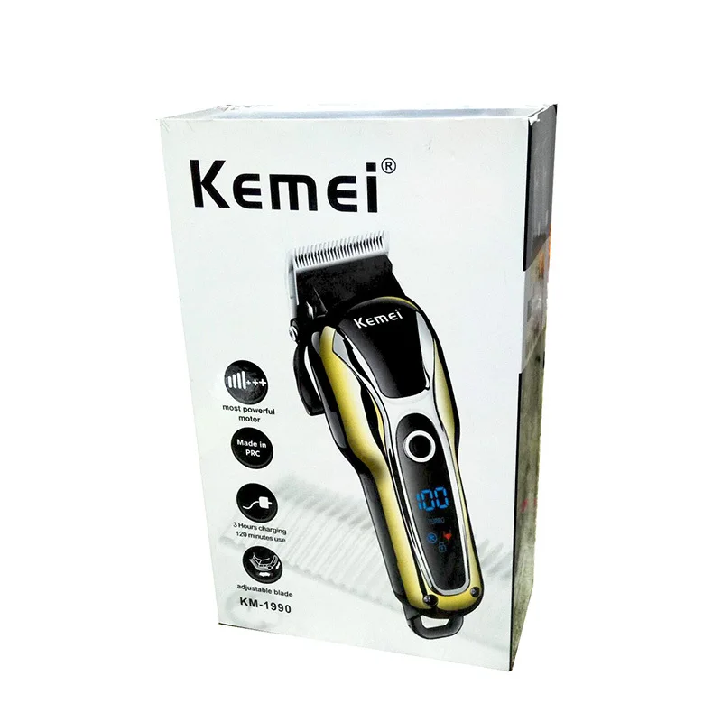 Kemei KM-1990, перезаряжаемый триммер для волос, профессиональная машинка для стрижки волос, машинка для бритья, машинка для стрижки волос, триммер для бороды, электрический триммер